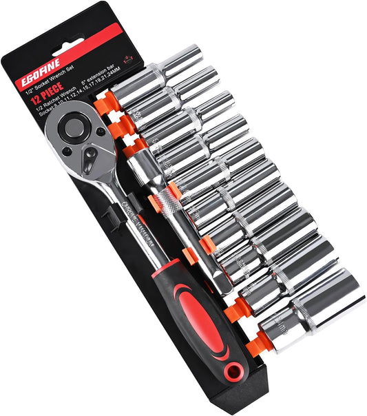 12-Piece Metric Ratchet Set (8–24mm)